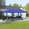 Outsunny - 10' x 19.2' Pop Up Canopy Tent, Heavy Duty Tent For Parties, Outdoor Instant Gazebo Sun Shade Shelter With Carry Bag For Catering, Events, Wedding, Backyard Bbq - Blue - Image 9