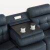 Genuine Leather Non-Power Reclining Sofa With Drop Down Table, Stainless Steel Cupholders And Magazine Bag - Blue - Image 13