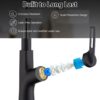 Modern Kitchen Waterfall Faucet With Pull Down Sprayer, Single Handle, 360 Degree Rotating - Matte Black - Image 4