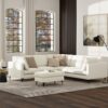 Ava - Mid Century Corner Sectional Sofa - Cream - Image 14