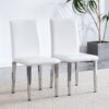 (Set of 4) Backrest Chairs With Silver Metal Legs The Perfect Combination, Suitable For Minimalist And Modern Home Styles - White / Silver - Image 6