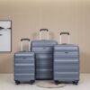 Expandable 3 Piece Luggage Sets Pc Lightweight & Durable Suitcase With Two Hooks, Spinner Wheels, Tsa Lock, (21/25/29) - Gray - Image 2