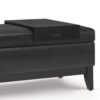 Oregon - Storage Ottoman Bench With Tray - Distressed Black - Image 5