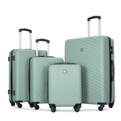 Luggage 4 Piece Lightweight Suitcase With Rotating Wheels, 24" And 28" With Tsa Lock, (16/20/24/28) - Olive Green