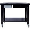 Transmission Teardown Work Station 1 / 2 Ton Capacity Sloping Drain Table Locking Drawer Removable Drain Basin Full-Width Lower Shelf Four Caster Wheels - Black - Image 8