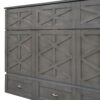 Queen Size Murphy Bed With Large Drawers - Brushed Gray - Image 13