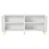 Multi Functional Storage Cabinet, 4 Door Sideboard With Unique Texture, Adjustable Shelves - White - Image 8