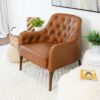 Joshua - Tufted Lounge Chair - Natural / Tan - Image 6