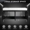 Deluxe 60" Freestanding Bathroom Vanity With Resin Double Sink - Dark Oak - Image 10