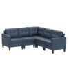 5 Piece Upholstered Sectional Sofa - Blue - Image 3