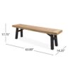 Outdoor Bench With Slat Panel Design And Frame - Natural / Gray - Image 3