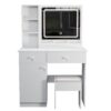 Fashion Vanity Desk With Mirror And Adjustable Lights, Makeup Table Set With 2 Drawers - White - Image 6