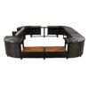 Spa Surround Spa Frame Quadrilateral Outdoor Rattan Sectional Sofa Set With Mini Sofa, Wooden Seats And Storage Spaces - Gray - Image 16