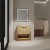 Modern Freestanding 30" Bathroom Vanity With Open Storage Compartment, Construction, Excluding Sink - Oak - Image 3