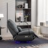 270 Swivel Glider Recliner Chair, Power Recliner Rocking Chair, USB Port Charge For Nursery Chair With Atmosphere Lamp For Living Room Bedroom Apartment - Dark Gray - Image 10
