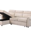 Ashton - Reversible Sleeper Sectional Sofa Chaise - Beige - Image 6