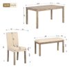 Modern 6 Piece Dining Table Set With 4 Upholstered Chairs And Bench For Kitchen Or Dining Room - Brown - Image 3