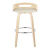 Cassis - Contemporary Fixed Height Barstool With Swivel With Round Footrest (Set of 2) - Natural / Cream - Image 5