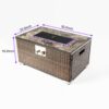 Outdoor Fire Table Propane Fire Pit Rattan Gas Fire Table, Gas Fire Table With Tile Tabletop - Brown - Image 7