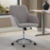Adjustable Office Chair, Ergonomic Swivel Chair With Comfortable Backrest Seat - Gray - Image 2