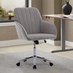 Adjustable Office Chair, Ergonomic Swivel Chair With Comfortable Backrest Seat - Gray