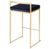 Fuji - Contemporary / Glam Stackable Counter Stool (Set of 2) - Gold / Blue - Image 4