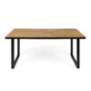 Outdoor Dining Table With U Shape Legs And Slat Top Table - Teak - Image 9