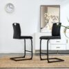 Chair Barstool Dining Counter Height Chair (Set of 2) - Black - Image 2