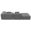 3 Piece Free Combination L Shaped Modular Sectional, Minimalist Floor Couch Set, Convertible Foam Filled Cloud Compressed Couch For Living Room - Gray - Image 7