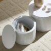 Premium Nested Table Set 2 Pieces, Coffee Table Set For Living Room - White - Image 8