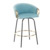 Claire - Contemporary / Glam Counter Stool (Set of 2) - Black / Light Blue - Image 2