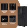 Stylish Bathroom Storage Cabinet With 2 Laundry Baskets And Drawer - Black - Image 8