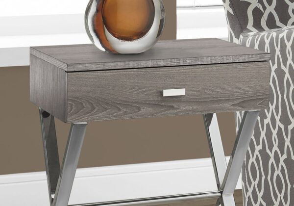 Accent Side Table, Storage Drawer, Contemporary & Modern - Taupe