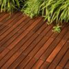 Acacia Wood Interlocking Deck Tiles Striped Pattern, 20 Piece Square Acacia Hardwood Outdoor Flooring For Patio, Bancony, Pool Side - Brown - Image 25