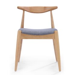 Candescent - Dining Chair With Curved Back And Wood Frame (Set of 2) - Gray