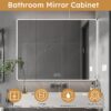 Aluminium Medicine Cabinet Mirror With LED Light And Defogging Function - Gray - Image 11
