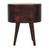 Rounded Bedside Table - Walnut - Image 5