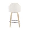 Ahoy - Mid-Century Modern Fixed Height Counter Stool With Natural Legs / Round Chrome Footrest (Set of 2) - Cream - Image 5