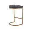 Counter Stool With Upholstered Seat, Metal Base - Charcoal / Antique Gold - Image 5