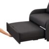 3 In 1 Pull Out Sofa Sleeper With Wing Table And USB Charge - Black - Image 21