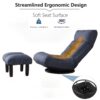 Adjustable Japanese Reclining Floor Chair Sofa With Metal Frame For Living Room & Balcony - Navy - Image 10