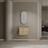 Modern Wall Mounted 24" Bathroom Vanity With 2 Soft Closing Doors, Excluding Sink - Oak - Image 5