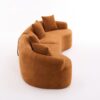 Compression Sofa:4 Seater Orange Sofa With Wood Grain Chenille Fabric, 30D, 60 Hardness Full Sponge, 4 Pillows For Living Room, Home Furniture Sleeper Sectional Sofa For Apartment - Image 14