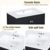 Bathroom Vanity With Single Sink, Combo Cabinet Undermount Sink, Bathroom Storage Cabinet With 2 Doors And A Drawer, Soft Closing, Multifunctional Storage, Solid Wood Frame - Black - Image 6