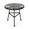 Petrichor - Outdoor Side Table With Tempered Glass And Steel Frame - Gray - Image 5