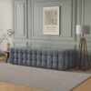 Eden - Modern Tufted Chesterfield Sofa - Gray - Image 8