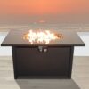 Outdoor Fire Pit Table Durable Construction With Lid - Black - Image 4