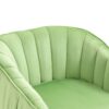 Velvet Accent Chair With Ottoman, Modern Tufted Barrel Chair Ottoman Set For Living Room Bedroom, Golden Finished - Grass Green - Image 9