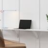 Full Size Murphy Bed With 1 Side Cabinet Storage Shelf, Cabinet Bed Folding Wall Bed With Desk Combo Perfect For Guest Room, Study, Office - White - Image 7