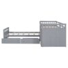 Twin Loft And Platform Bed With 7 Drawers And Full Guardrails, Modern L Shaped Space Saving - Gray - Image 8